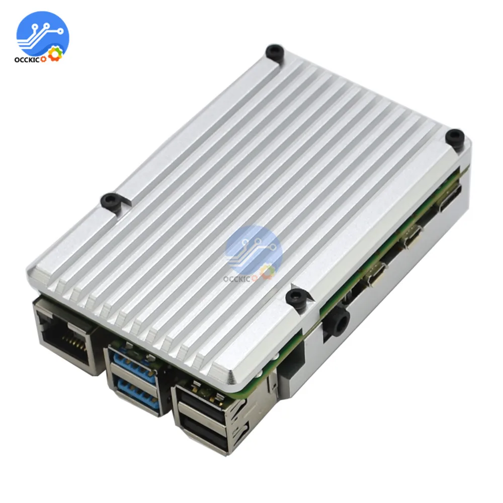 Для Raspberry Pi 4 CNC чехол из алюминиевого сплава защитный с вентиляторами для