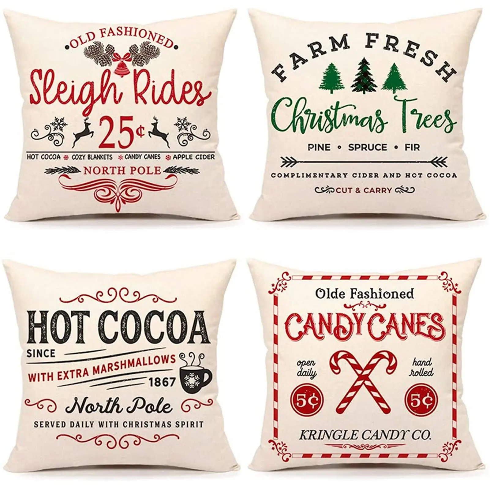 

Christmas decoration Christmas quotes printed linen pillowcase sofa cushion cover home decoration can be customized for you