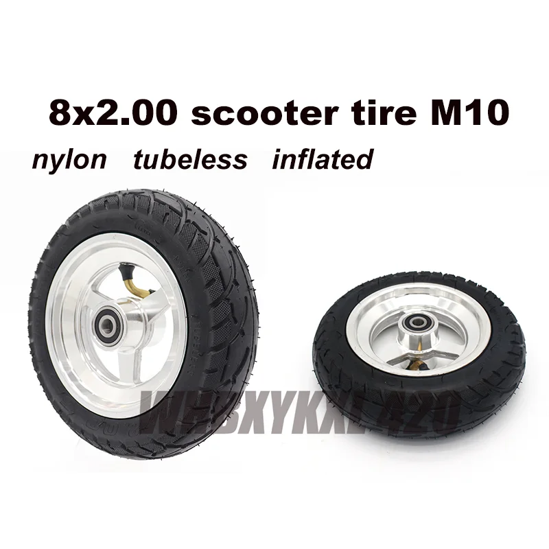 

8x2.00-5 inch tire nylon tubeless wheel solid inflated high quality parts of electric mobility bike motor scooter accessoires