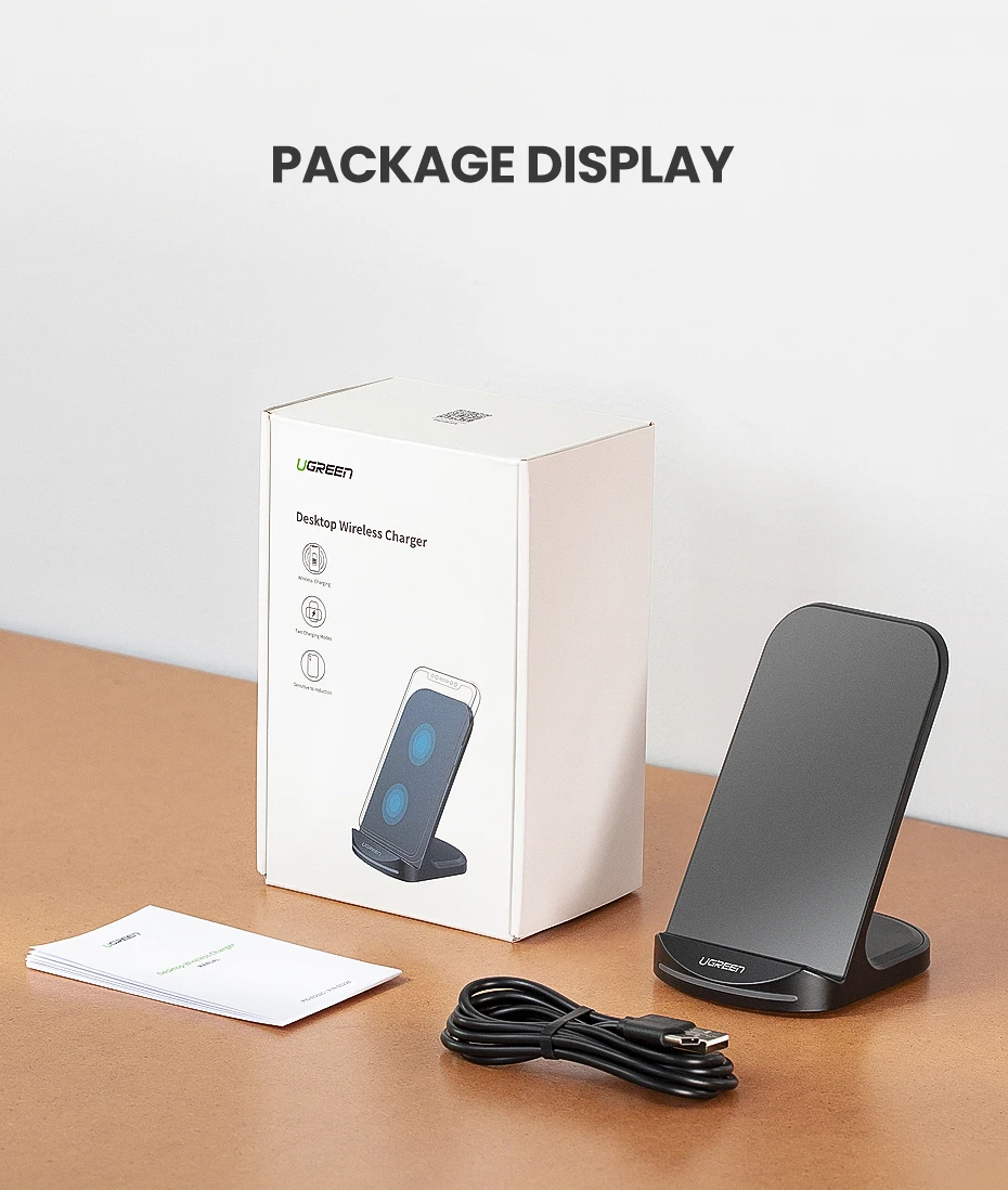 Ugreen Qi Беспроводное зарядное устройство подставка для iPhone 11 Pro X XS 8 XR samsung S9 S10 S8 S10E быстрая Беспроводная зарядная станция зарядное устройство для телефона