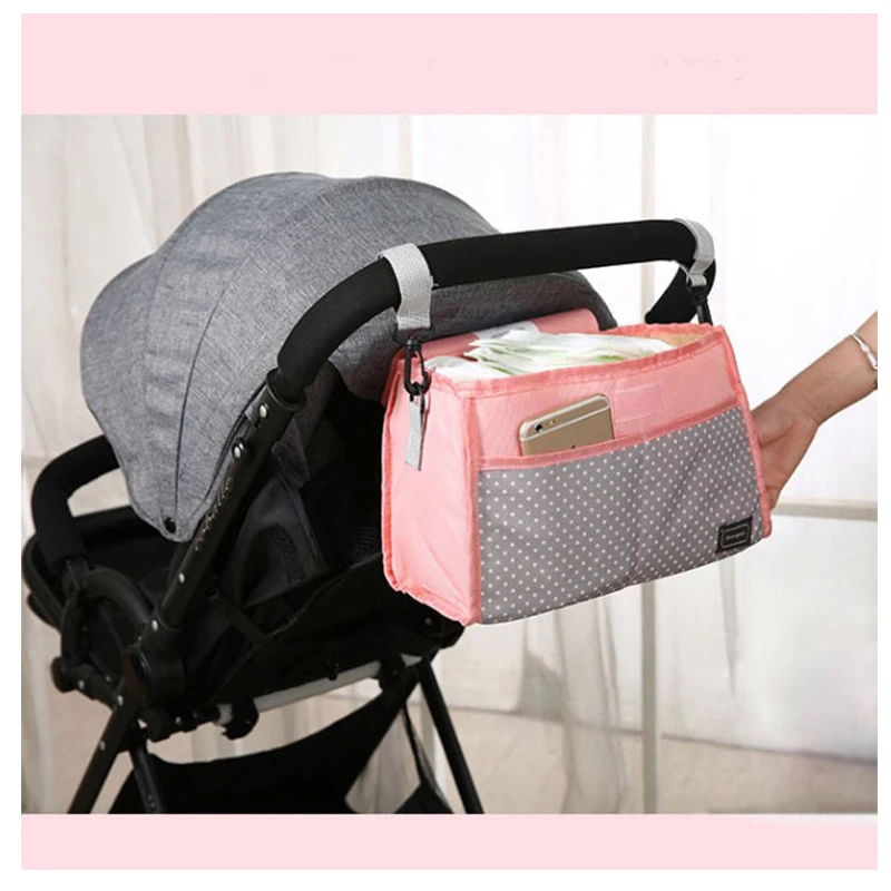 Baby Stroller Organizer Accessories Bag Large Space with 2 Cup Holders Multiple Zipper Pockets for Bottle Diaper | Мать и ребенок