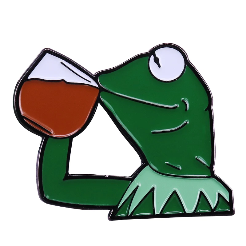 Эмалированная заколка Kermit frog питьевой чай нет моего бизнеса популярные