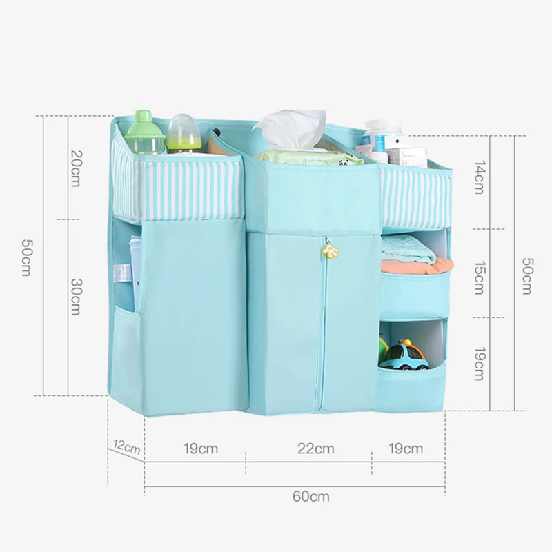 

Baby Crib Bedding Set Organizer Hanging Bag Baby Nursery Bedside Diaper Storage Cradle Bag Crib Accessories High Capacity Set