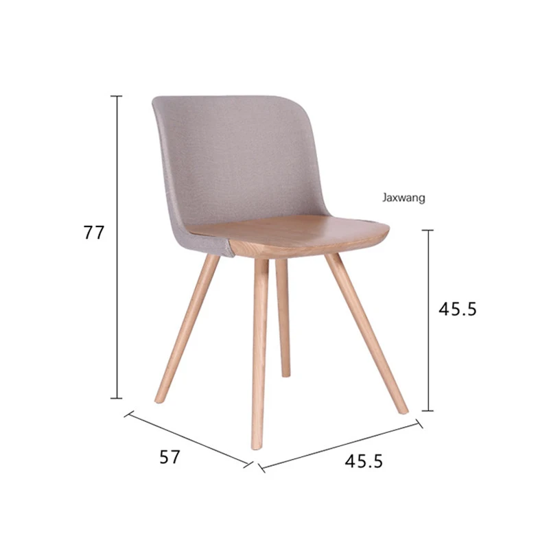 

Nordic Dining Chairs Modern Minimalist Chair Backrest Leisure Creative Designer Kitchen Solid Wood Chair Soft Linen Seat Chair