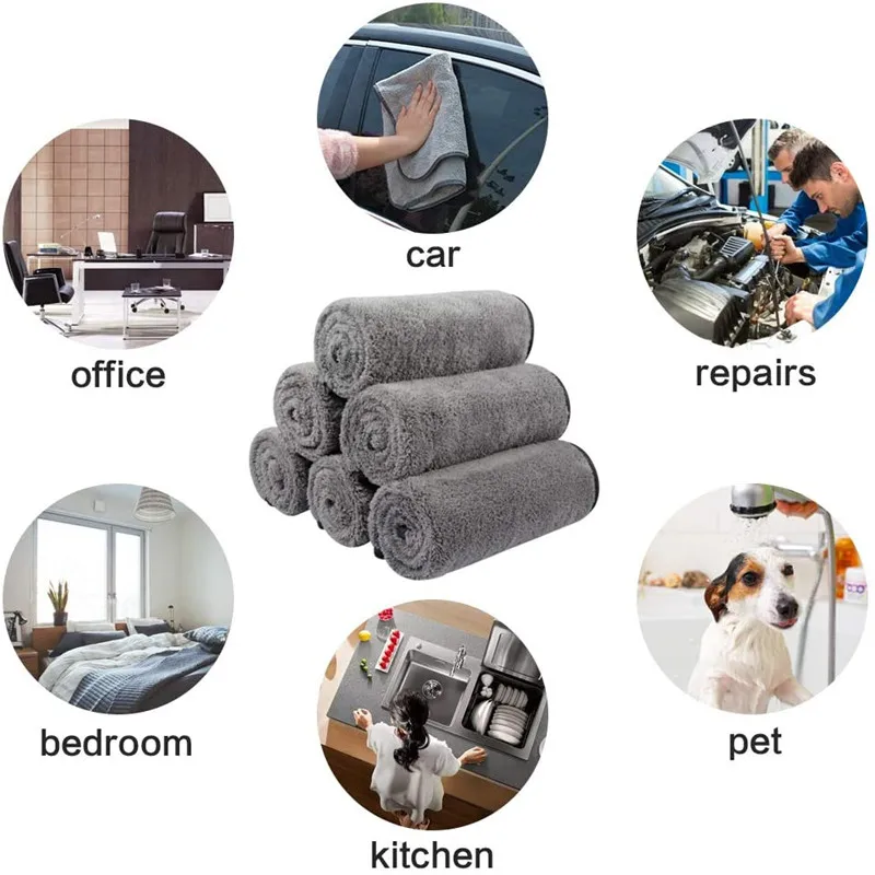 Microfiber Car Cleaning Cloths Ultra-Thick Drying Towel Cloth for and Home Polishing Washing Detailing | Автомобили и мотоциклы