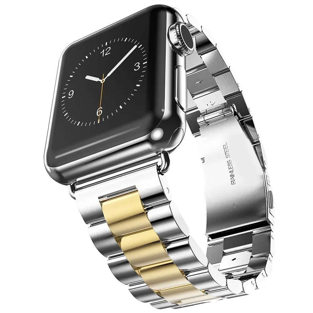 Ремешок из нержавеющей стали для Apple Watch SE 6 5 4 40 мм 44 металлический браслет iWatch 1/2/3
