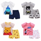 Комплект одежды для маленьких девочек, От 0 до 4 лет, комплект одежды для девочек и мальчиков, Топы + штаны для малышей, костюм для девочек, детская одежда, футболка с коротким рукавом