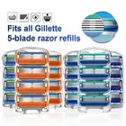 Набор лезвий для бритья Gillette Fusion 5, кассеты для всех прямое бритвенное лезвие для мужской ручной бритвы, набор для Безопасные лезвия