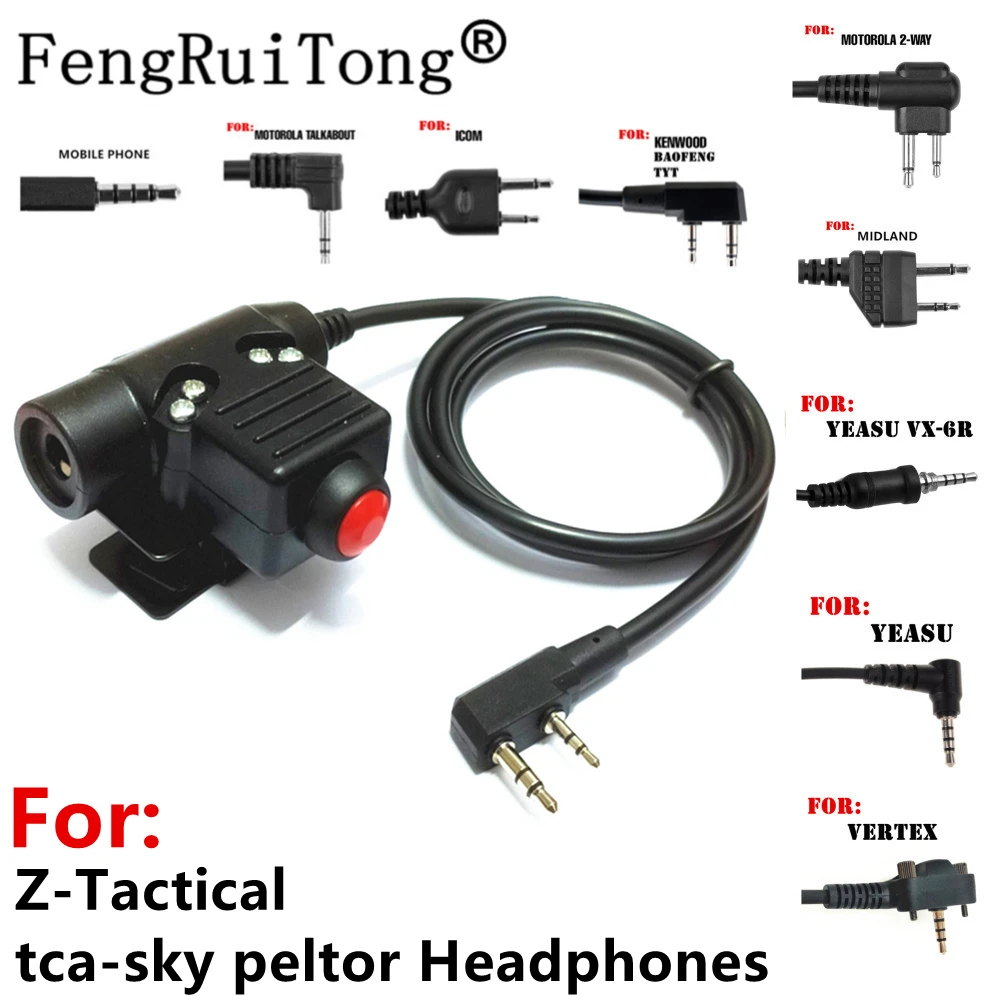 Tactical U94 PTT Headset Accessory PTT For Z-Tactical tca-sky peltor Headphones for baofeng icom midland motorola YEASU radio