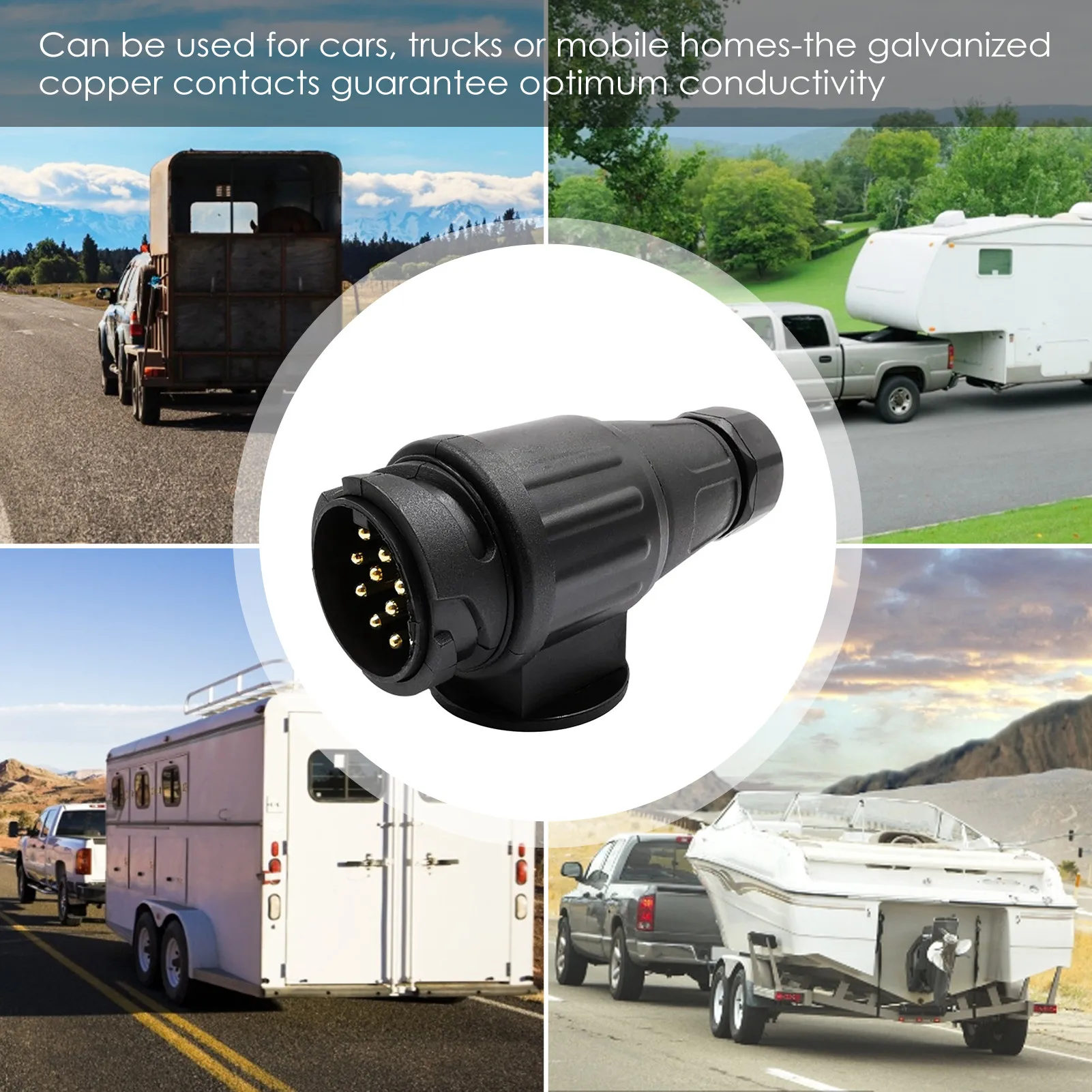 13-Pin Trailer Connector Parts Plug And Socket Nylon Adapter Euro Bolt For 12 V Vehicles Competent | Автомобили и мотоциклы