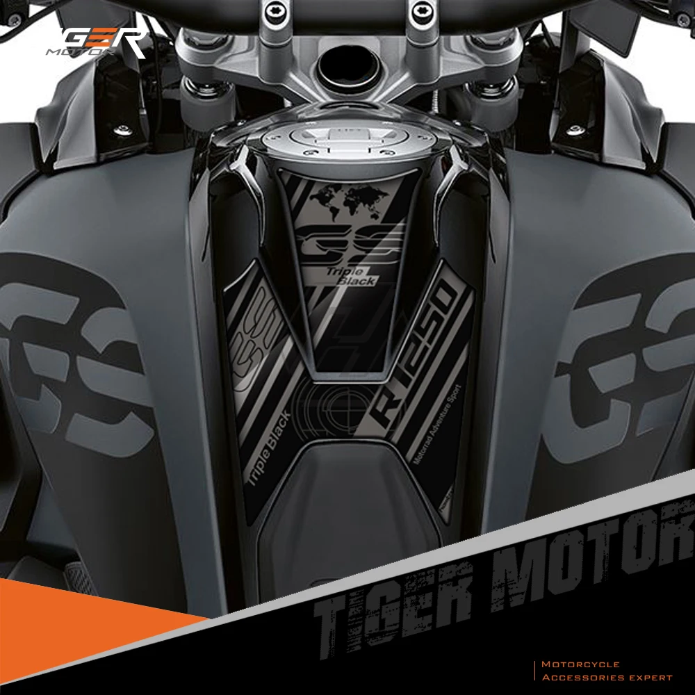 

For BMW R1250GS Triple Black Edition 2020-UP 3D Resin Tank Pad Protection Decals