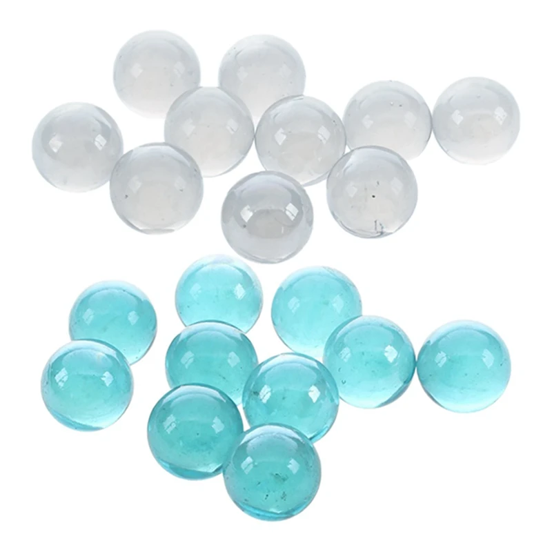 

40Pcs Marbles 16mm Glass Marbles Knicker Glass Balls Decoration Color Nuggets Toy Blue and Transparent & Black and White