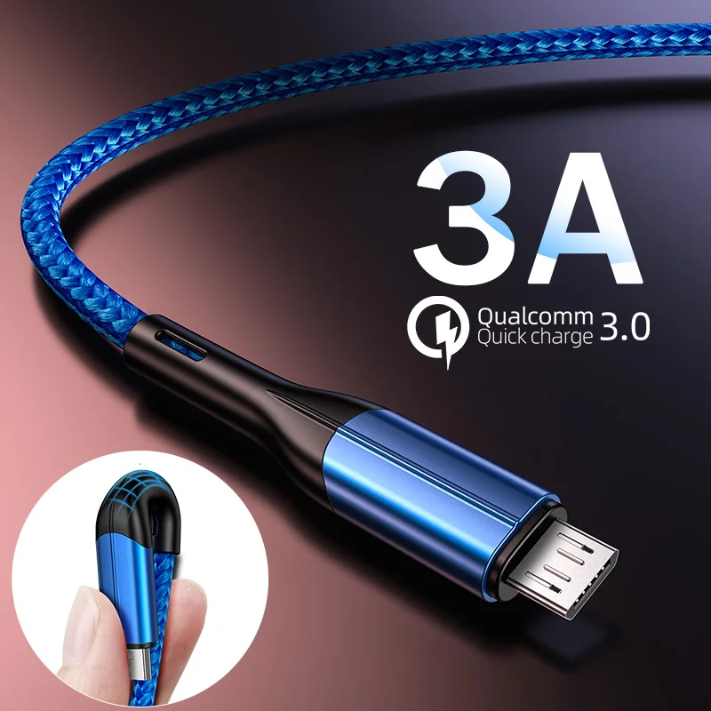 Кабель Micro USB H & A быстрая зарядка 3 А кабель usb для Samsung Xiaomi Android мобильный телефон