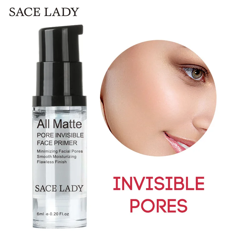 

SACE LADY Face Base Primer Makeup 6ml Liquid Matte Make Up Fine Lines Oil-control Facial Cream Brighten Nude Foundation Cosmetic