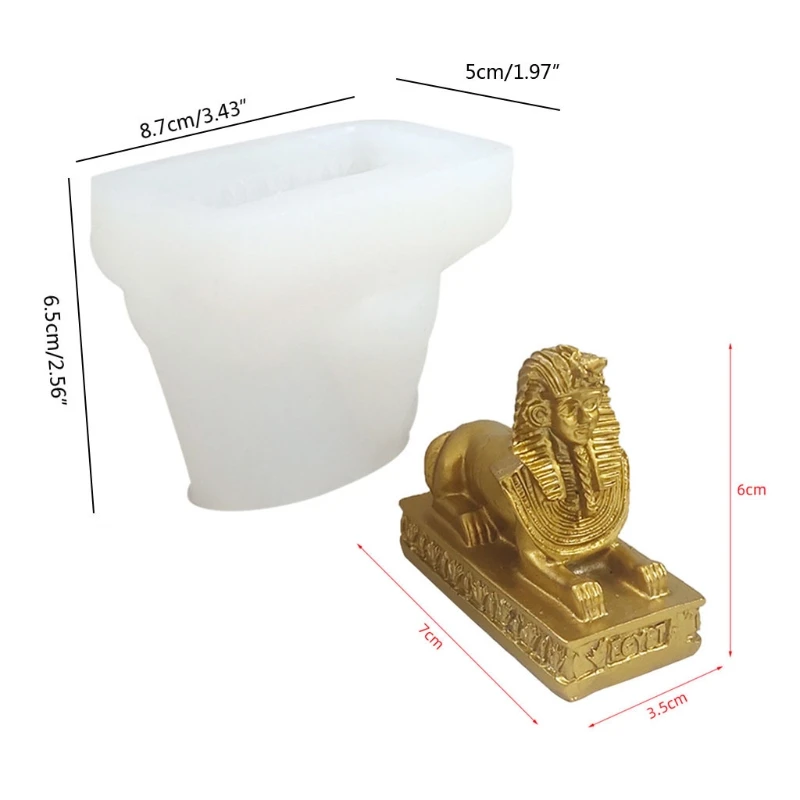 

X7AF DIY Egyptian Sphinx Resin Mold 3D Great Sphinx Face Resin Casting Silicone Mold