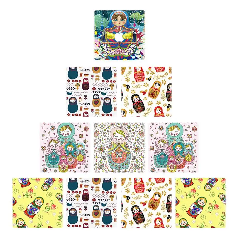 

TAFREE Ethnic Style Tradition Russian Doll Pattern 12mm/25 mm Square glass cabochon demo flat back findings 10pcs/lot RU150