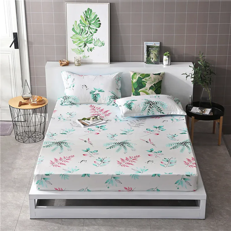Простыня для кровати с красочным принтом эластичная резинка наволочки