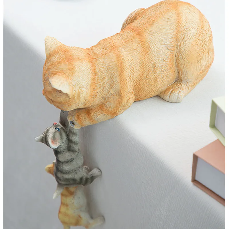 

Nordic Style Resin Splicing Combination Mother And Child Cat Creative Simulation Animal Sculpture Home Decor Gifts X5443