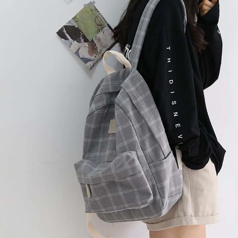 

Fashion Girl College School Bag Casual New Simple Women Backpack Striped Book Packbags for Teenage Travel Shoulder Bag Rucksack