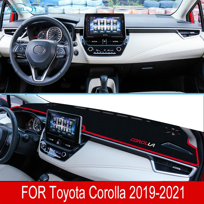 

For Toyota Corolla Altis 2019-2021 Polyester Anti-Slip Mat Dashboard Cover Pad Sunshade Car Accessories