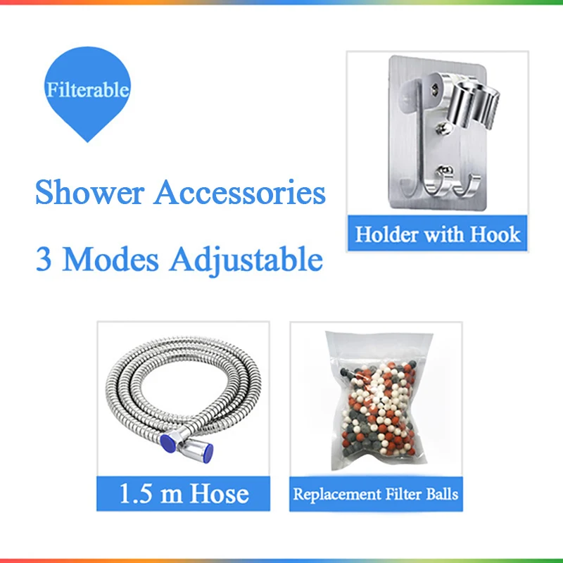 

VIP new 3 modes shower head high pressure saving water bath shower