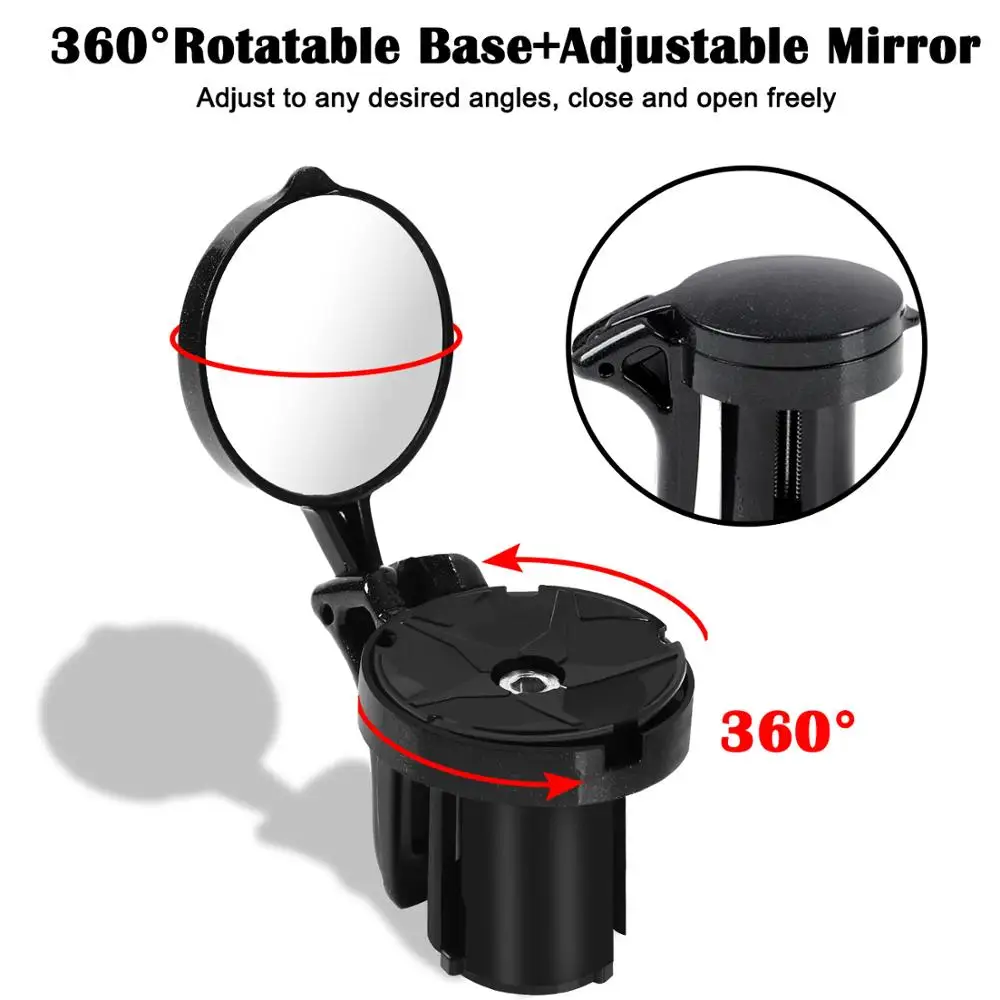 

Bicycle Rearview Road Bike Handlebar Mirror 360 Degree Rotatable Bike Accessories Safe Cycling Handlebar Rear Mirror