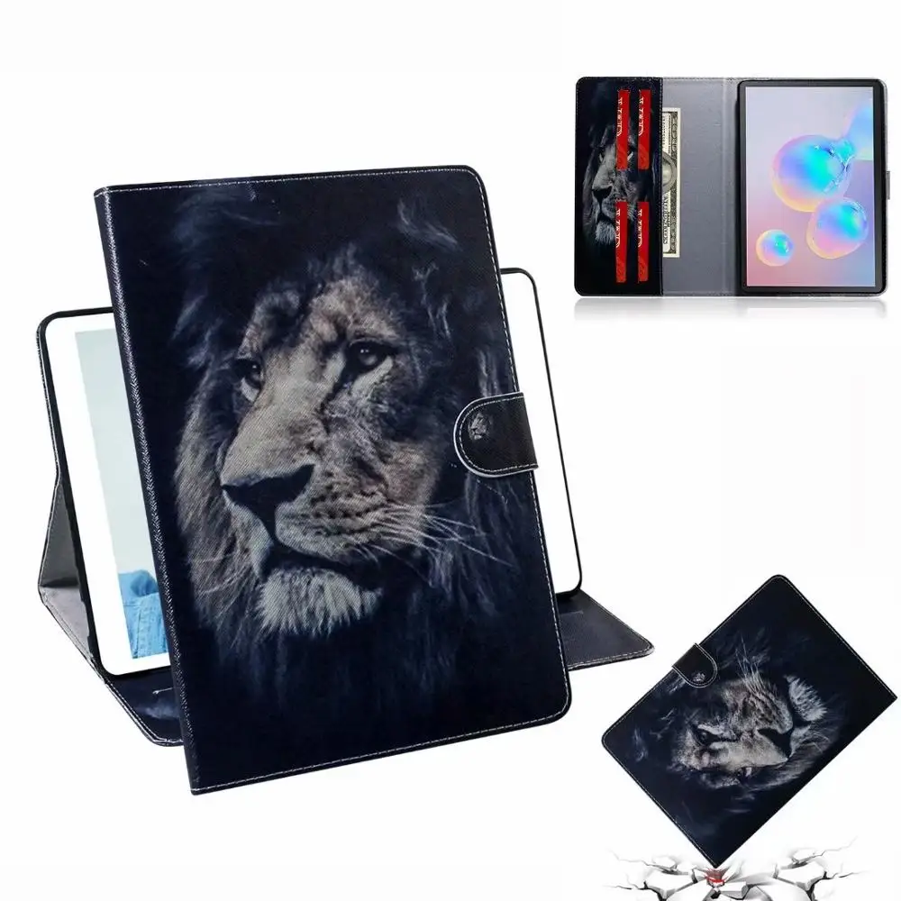 5 Чехол для планшета для Samsung Galaxy Tab S6 T860 T865 SM-T860 SM-T865 10,5 дюймов модный цветной рисунок кожаный чехол-подставка, петля+ подставка для ручек - Цвет: 5
