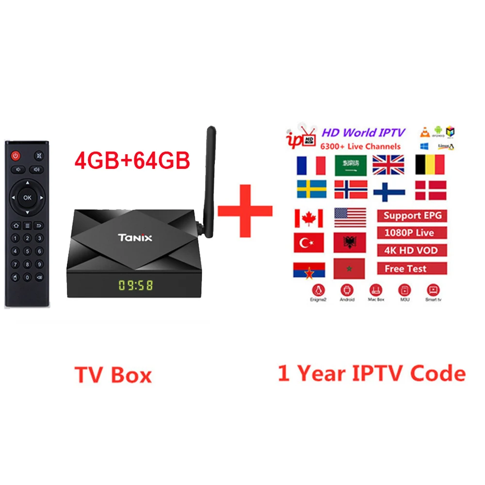 Tanix TX6S Android 10,0 tv Box Allwinner H616 4 Гб 64 ГБ 1 год Франция Португалия Бельгия Нидерланды Бельгия Италия IP tv подписка - Цвет: 4GB 64GB 1year IPTV
