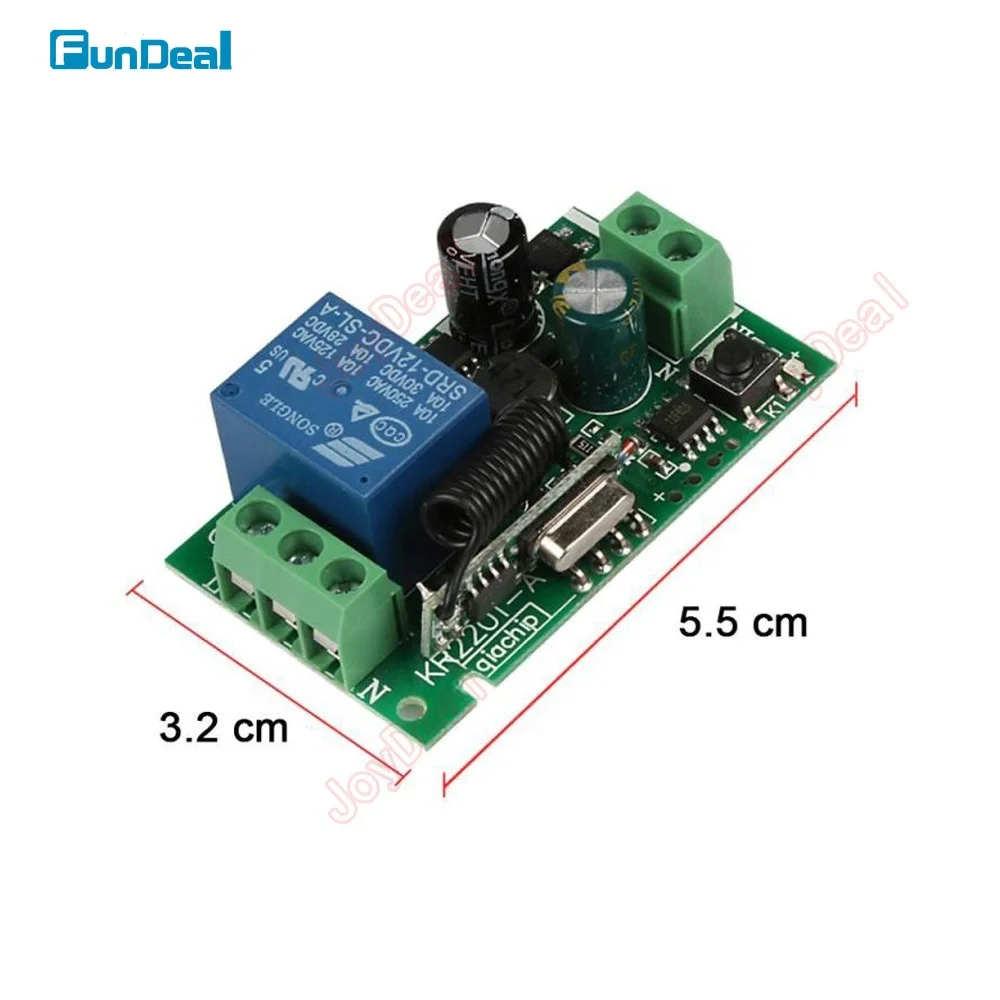 433Mhz Universal Wireless Remote Control Switch AC 110V 220V 1CH Relay Receiver Garage Door RF Transmitter Led Light Diy | Электроника
