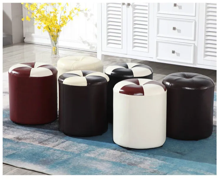 Европа Америка знаменитая натуральная кожа Топ круглый табурет курган диван