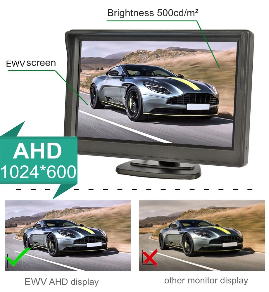 DIYKIT 5 &quotAHD автомобильный монитор заднего вида внутри Парковка Резервное