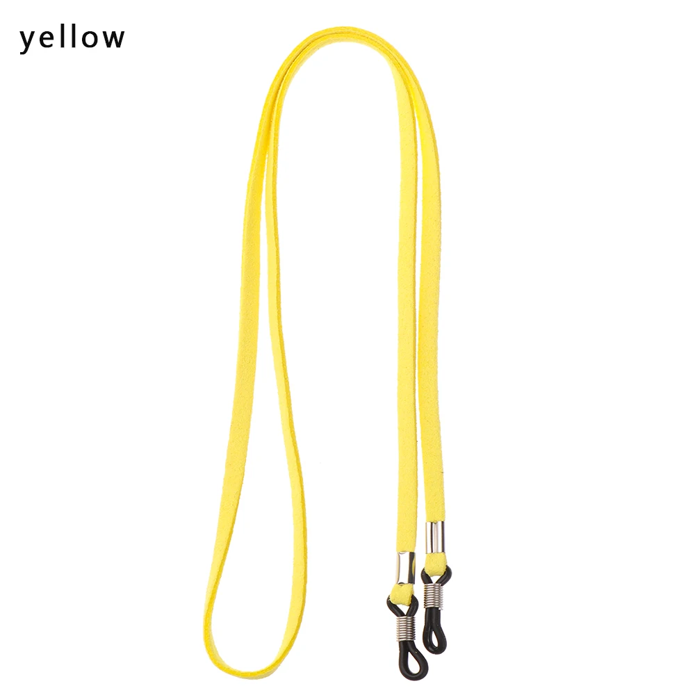 yellow HOOH цветные кожаные очки, ремешок для шеи, веревочная лента, 4 цвета, 1 шт., кожаный шнурок для очков, регулируемый держатель для очков - Цвет: yellow