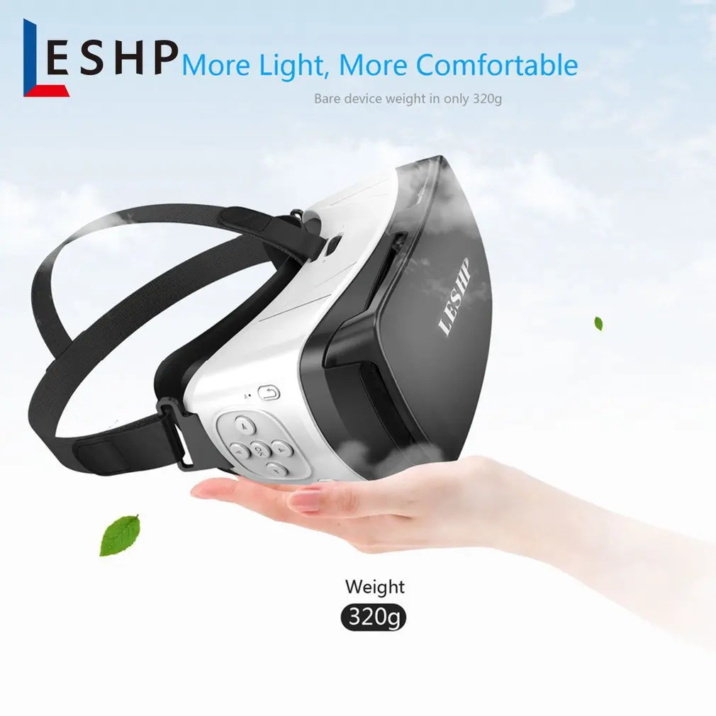 LESHP 3D VR очки гарнитура Очки виртуальной реальности Box Воспроизведение фильмов