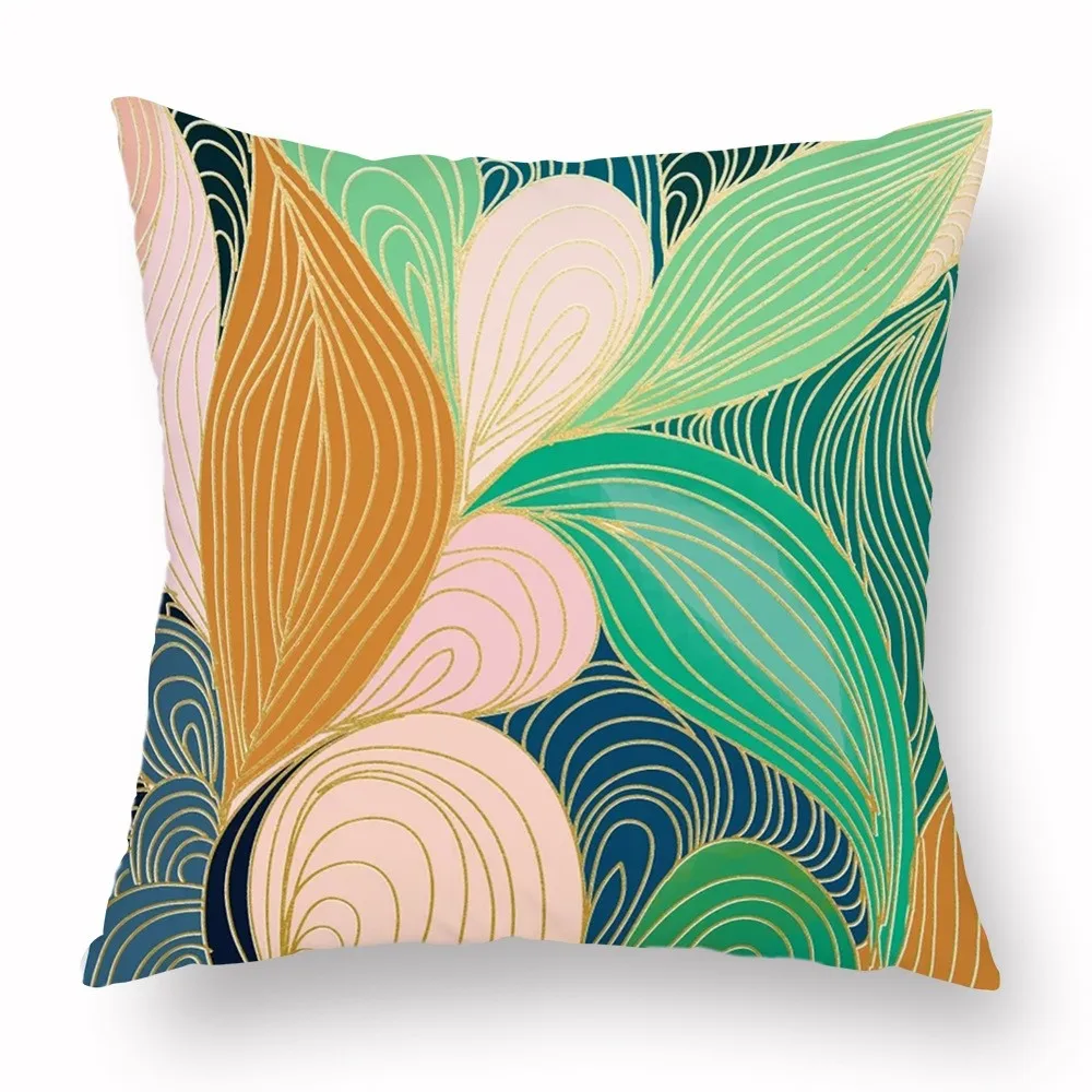 Листья тропических растений кактус шаблон наволочка Уютная короткая пушистая