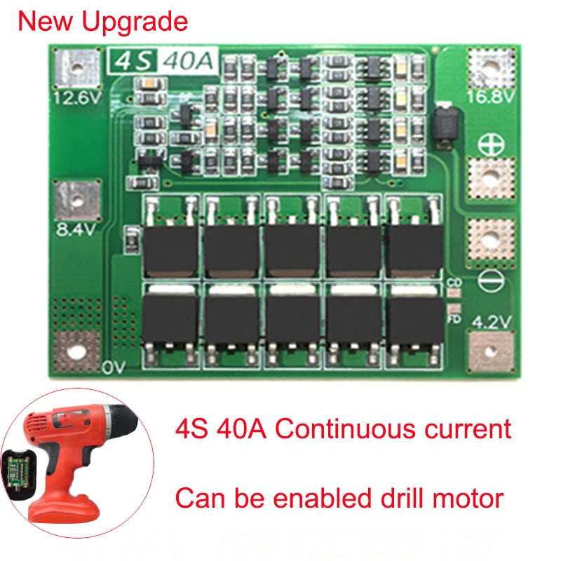 4S 40A 16 8 V 18650 LiFePO4 BMS литий железо Батарея Защитная плата произведенная в