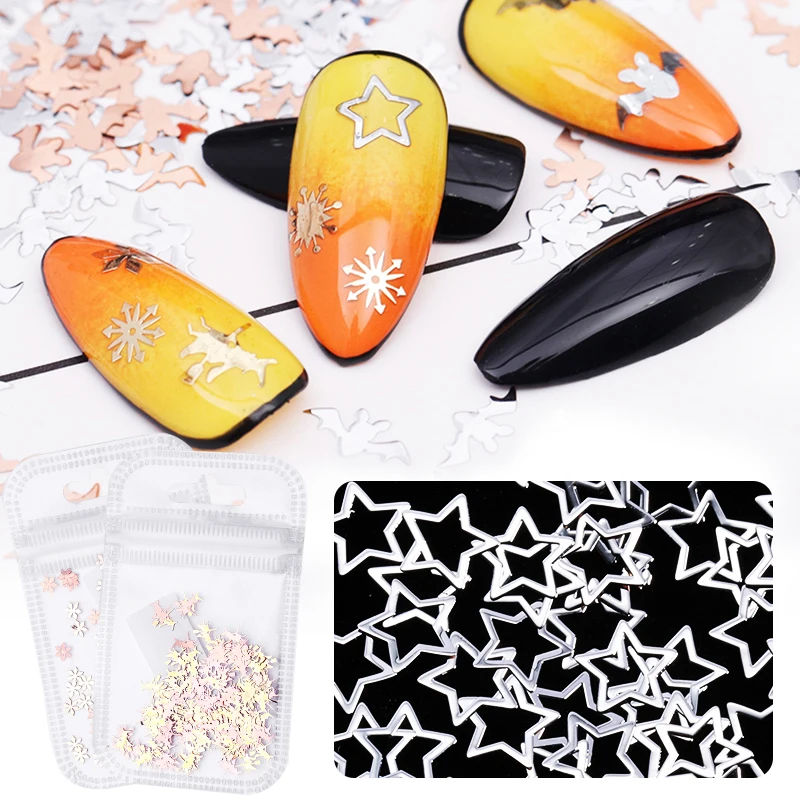 Смешанные 13 форм металлические украшения Хэллоуин Рождественский дизайн ногтей