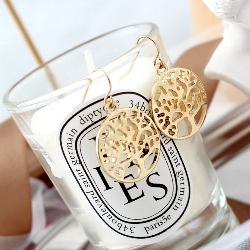 

New Vintage Hollow Gold Metal Dangle Drop Earrings for Women Wedding Bohemia Hanging Fashion Earrings Jewelry Gifts