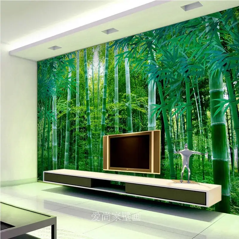 3D трехмерные обои с бамбуковым лесом пасторальный природный пейзаж гостиная