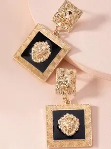 Pendientes Colgantes Grandes De Leones Dorados Hermosos Punk Pendientes Colgantes Grandes De Leones Dorados Hermosos Punk