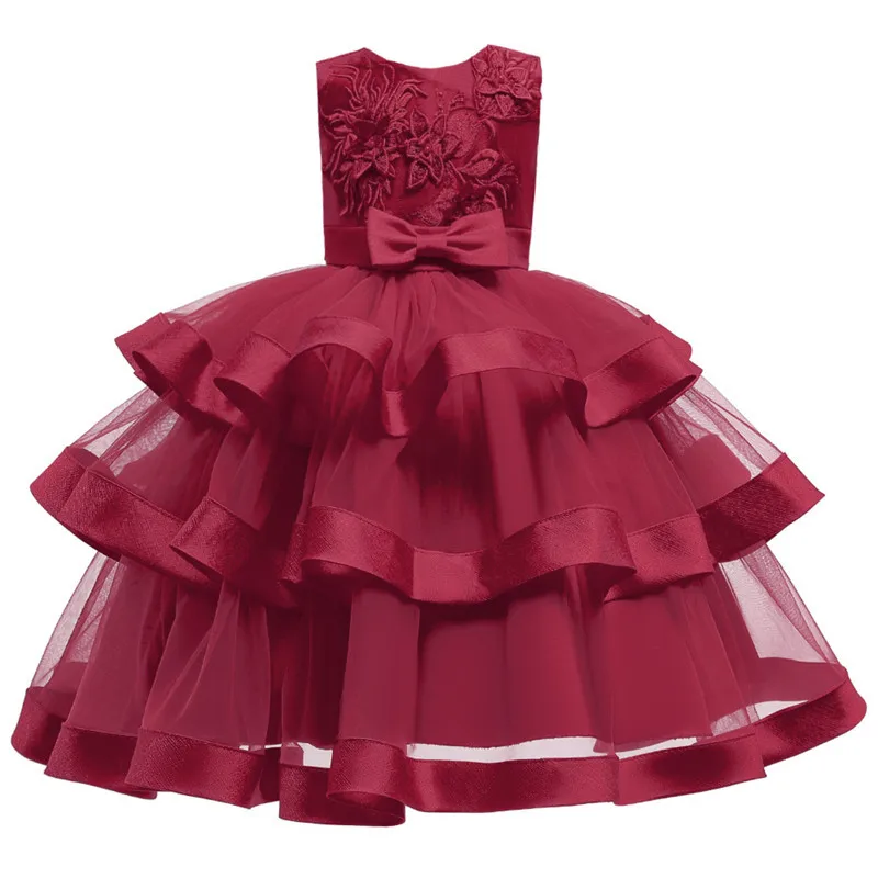 Flower Girls Dresses for Birthday Party Clothes Lace Pageant Baby Sleeveless Princess Wedding Children Prom Gowns | Детская одежда и