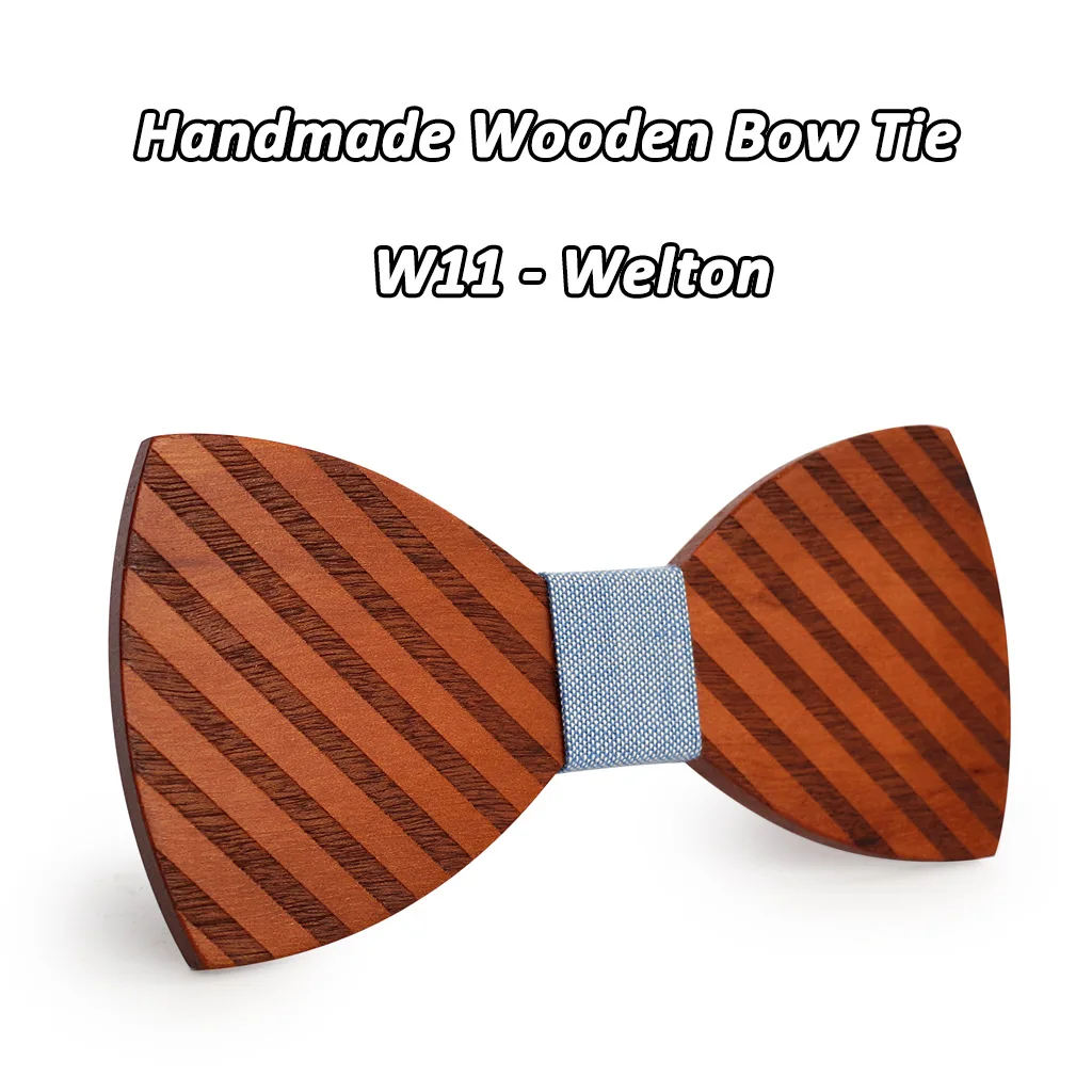 

Linbaiway Men's Striped Wooden Bow Tie Classic Groom Bowknot Bow Ties For Man Wood Bowties Corbatas Hombre Pajarita Accessories