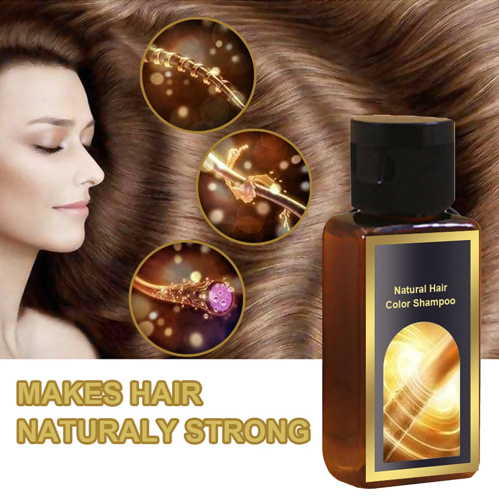 

Natural Black Hair Color Shampoo Dye for Gray Hair Growth Long Lasting