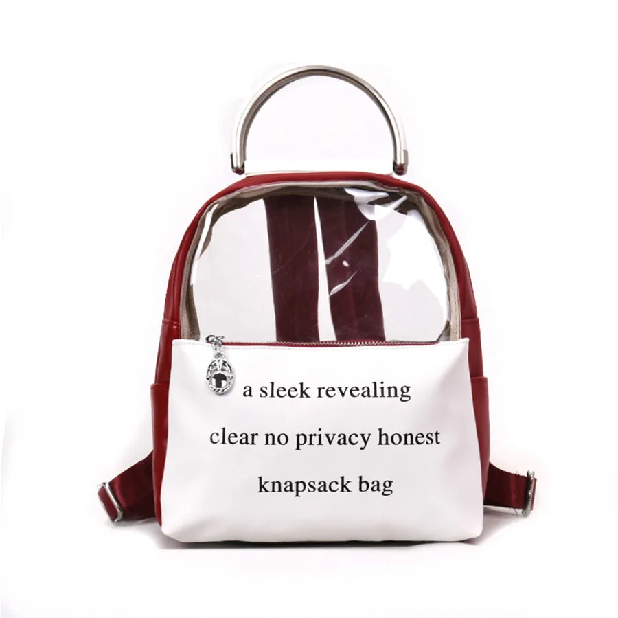 

Summer transparent backpack 2020 new color contrast small fresh high school student backpack versatile leisure beach women's bag