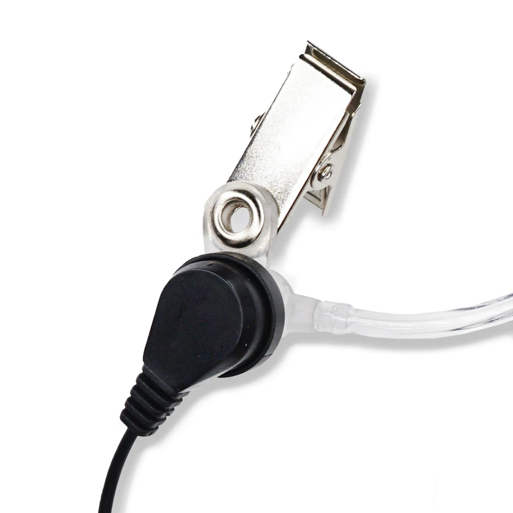 2 pin throat mic air acoustic tube headset fingure ptt microphone radio earphone for baofeng walkie talkie uv 82 uv 5r bf888s free global shipping