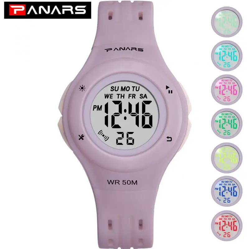 Женские электронные спортивные часы повседневные водонепроницаемые цифровые