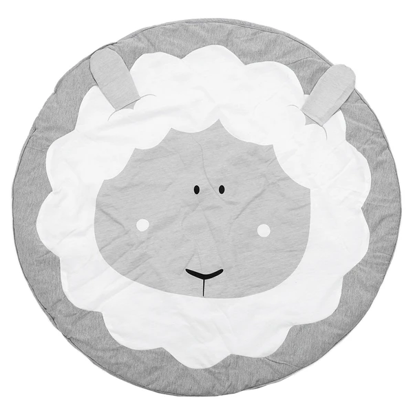 90cm-Sheep Детский игровой коврик для малышей, Детский ковер для ползания, детское постельное белье, хлопковый игровой коврик с изображением животных, украшение для детской комнаты, 90 см - Цвет: 90cm-Sheep