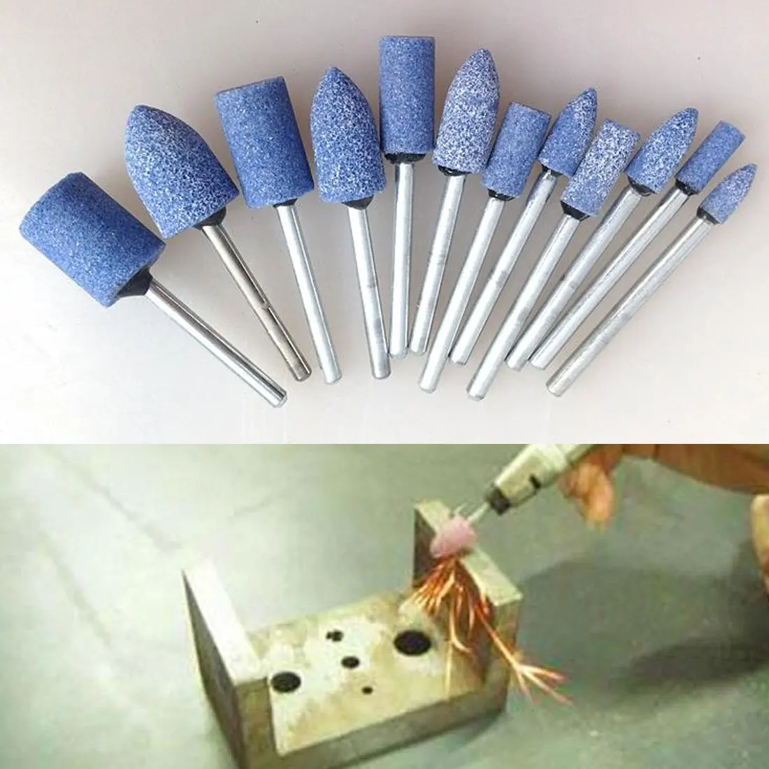 

10pcs 3mm Shaft Polishing Wheel Head Abrasive Head Mounted Stone For Dremel Rotary Power Tools Electric Grinding Wheel Access