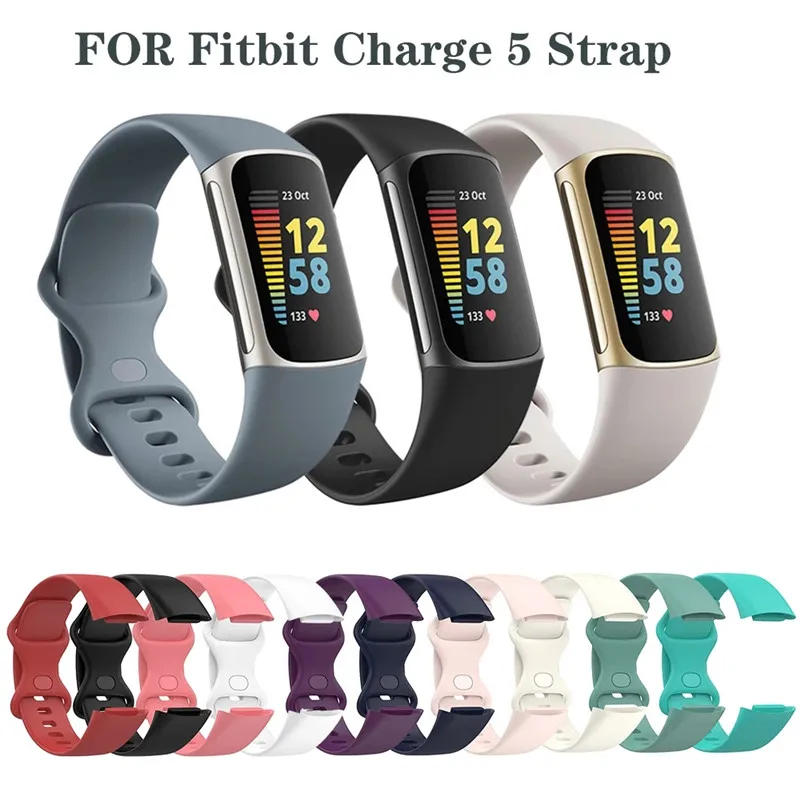 

Ремешок силиконовый для смарт-часов Fitbit Charge 5, сменный спортивный браслет, аксессуары для наручных часов
