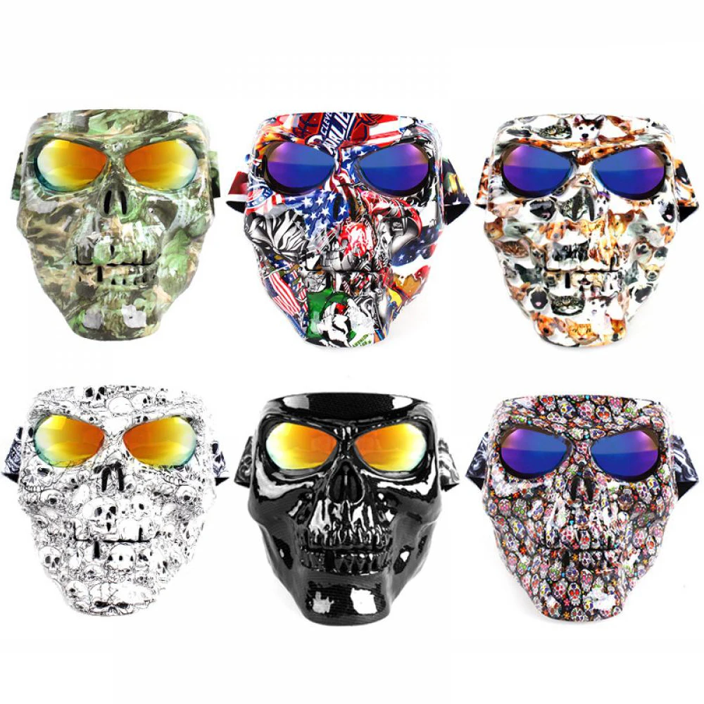 

Велосипедные теплые очки маска для лица Лыжная мотоциклетная тактическая маска череп мужская женская мужская защита для мотокросса ветроз...