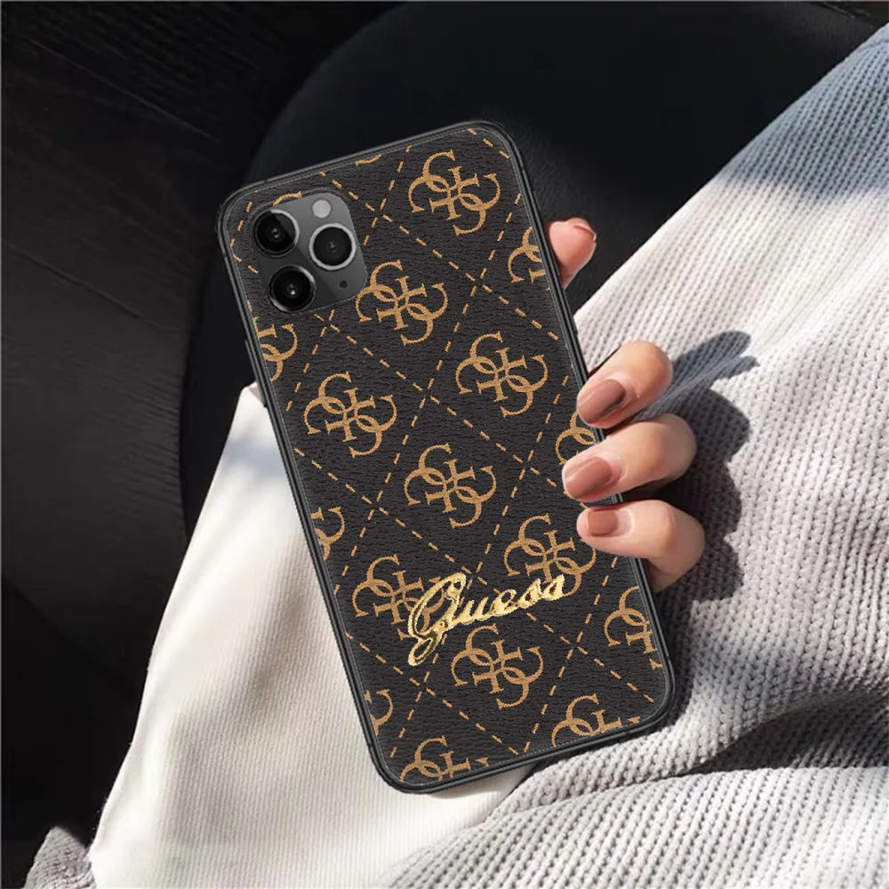 

Fashion Guesses Brand Phone Case Cover Hull For Iphone 5 5s Se 2020 6 6s 7 8 12 Mini Plus X XS XR 11 PRO MAX Black Coque